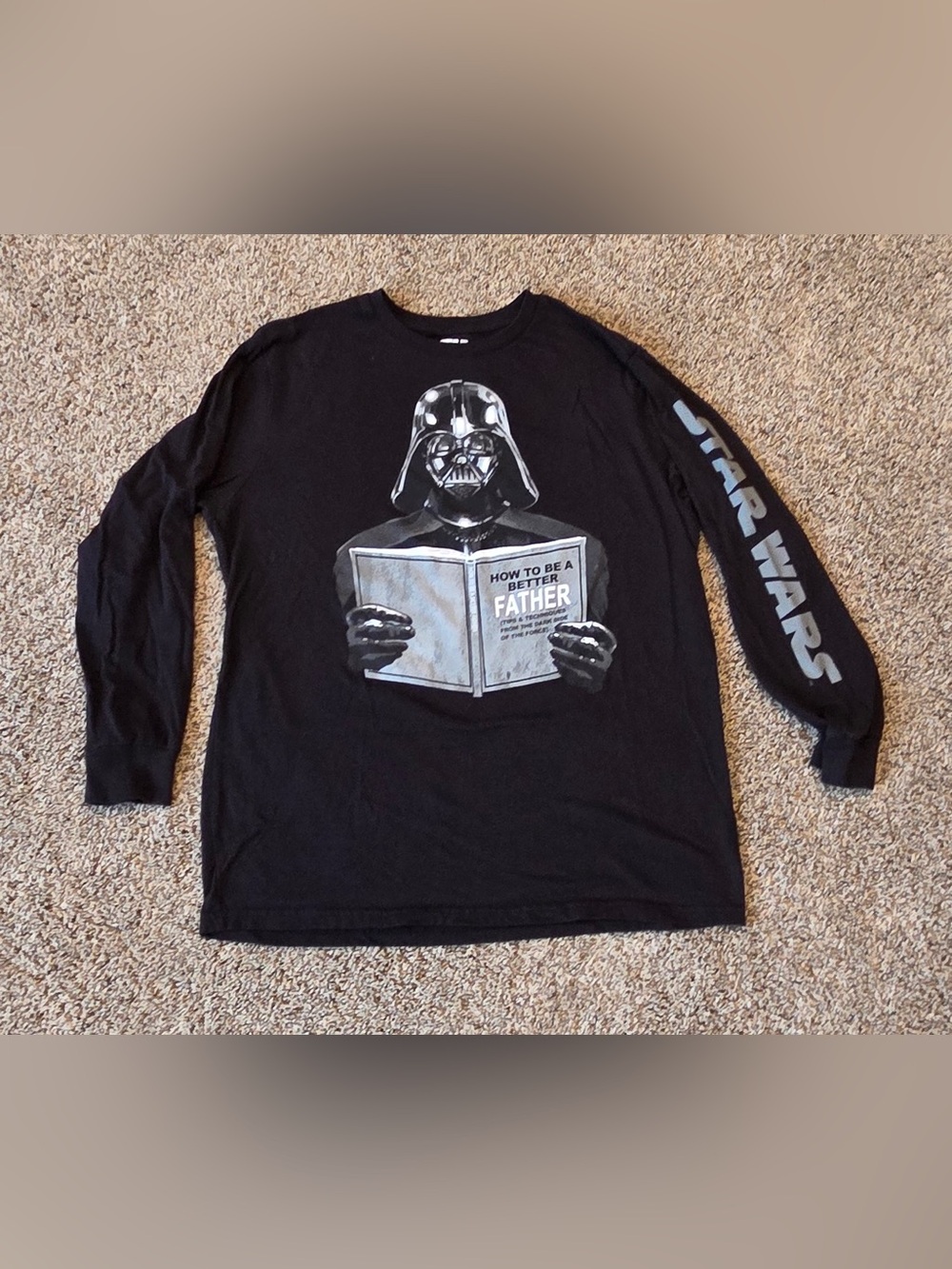 Men’s X Large Black Star Wars Darth Vader Lon Sleeve T